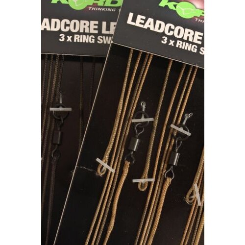 Korda Kable Leadcore Leaders with Ring Swivel Weed/Silt