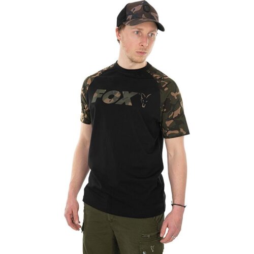 Fox Raglan T-Shirt Black Camo