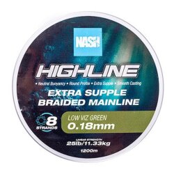 Nash Highline Extra Supple Braid Green 1200m