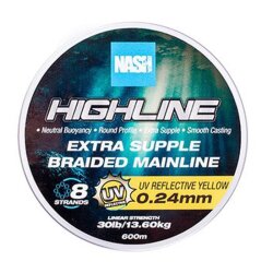Nash Highline Extra Supple Braid UV Yellow 600m
