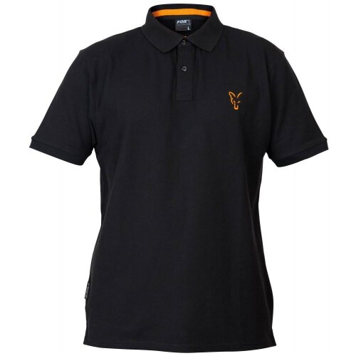 Fox Collection Black & Orange Polo Shirt Gr. XXL